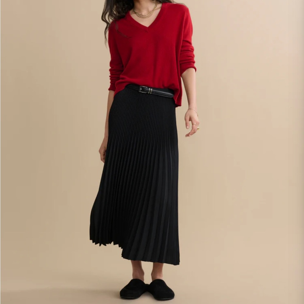 Jenni Kayne Black Pleated Midi Skirt
